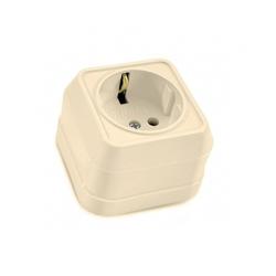 Розетка сетевая MAKEL с заземлением кремовый 45208