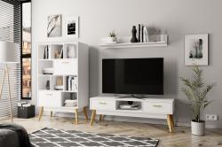 Полка Нордик-2 Light (цв. корпуса белая шагрень, цв. фасада белая шагрень)/ДИВАН.РУ-мебель