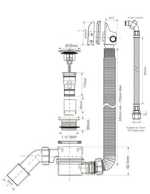 Сифон для ванны MCALPINE MRB9CBCL