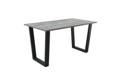 Стол АВРОРА Родос-А Пластик 3D Мрамор светлый/Алюминий/Черный матовый муар 1400*800 мм