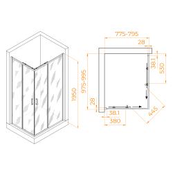 Душевое ограждение RGW PA-246B 80*100 см