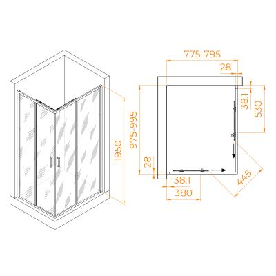Душевое ограждение RGW PA-246B 80*100 см