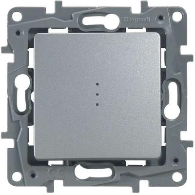 Механизм переключателя LEGRAND Etika 1 клавиша с подсветкой алюминий 672415