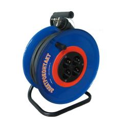 Удлинитель на катушке ЭЛЕКТРОКОНТАКТ Бригадир 4 гнезда 30 м 17228