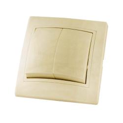 Выключатель TDM Таймыр 2 клавиши слоновая кость