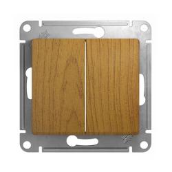 Механизм выключателя SYSTEME ELECTRIC Glossa 2 клавиши дуб GSL000551