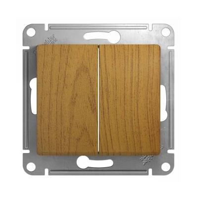 Механизм выключателя SYSTEME ELECTRIC Glossa 2 клавиши дуб GSL000551