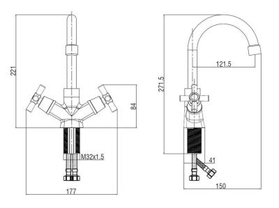 Смеситель для умывальника VODA Dive DV26 Смеситель для умывальника VODA Dive DV26
