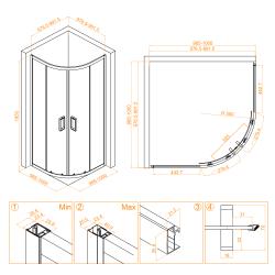 Душевое ограждение RGW CL-54B 100*100 см 