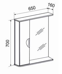Зеркальный шкаф EMMY Милли 65*70 см