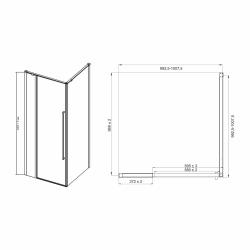 Душевое ограждение MIRSANT Next Black 100*100 см 