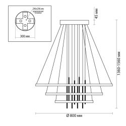 Люстра ODEON Monica 3901/99L Черный