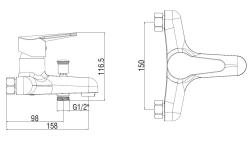 Смеситель для ванны VODA Breeze BZ54acs
