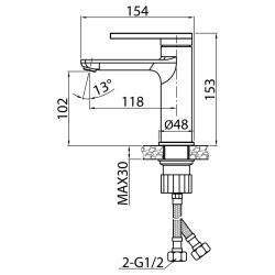 Смеситель для умывальника ELGHANSA Brabant 1613878
