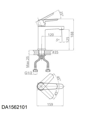 Смеситель для умывальника D&K Bayern Fürth DA1562101 