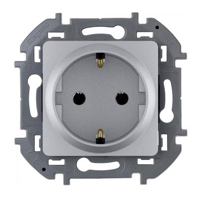 Механизм розетки сетевой LEGRAND Inspiria с заземлением алюминий 673722