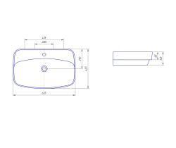 Раковина KIROVIT Купер 650 приставная 655*425*200 мм