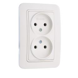 Розетка сетевая MAKEL Lilium двойная белый 70017