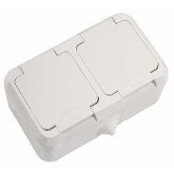 Розетка сетевая MAKEL двойная с крышкой белый 18354