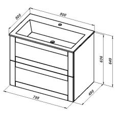 Тумба с раковиной AQUANET Терра 80 маренго 