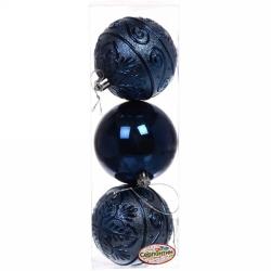 Набор шаров СЕРПАНТИН Микс фактур сапфир 8 см