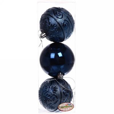 Набор шаров СЕРПАНТИН Микс фактур сапфир 8 см