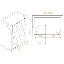 Душевая дверь RGW HO-014Gr 140 см 