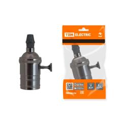 Патрон TDM Лофт Е27 металл подвесной с выключателем черный