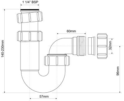 Сифон трубный MCALPINE MRW6