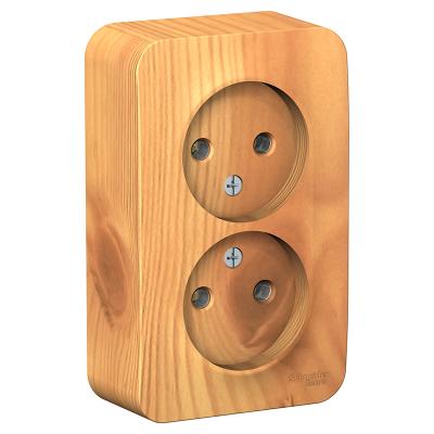 Розетка SYSTEME ELECTRIC Blanca двойная ясень BLNRA000215