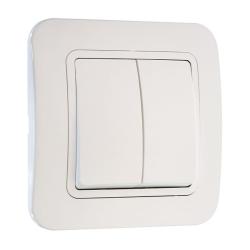 Выключатель MAKEL Lilium 2 клавиши белый 70003