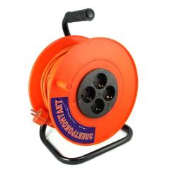 Удлинитель на катушке ЭЛЕКТРОКОНТАКТ Умелец 4 гнезда 50 м 13198