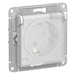Механизм розетки сетевой SYSTEME ELECTRIC Atlas design с заземлением белый ATN440146