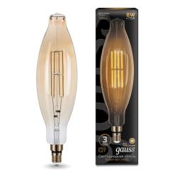 Лампа LED GAUSS Vintage Filament BT120 8W/Е27/2400K 155802008