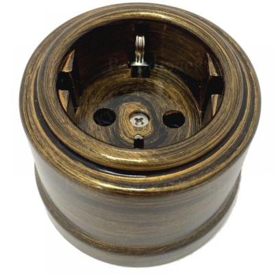 Розетка сетевая ТМ МЕЗОНИНЪ Усадьба с заземлением бронза GE30301-36