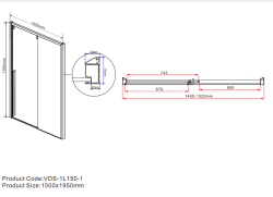 Душевая дверь VINCEA Lugano 150 см VDS-1L150CL-1 