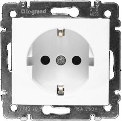 Механизм розетки сетевой LEGRAND Valena с заземлением белый 774420