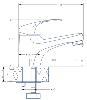 Смеситель для умывальника VODA Lucky LY 26