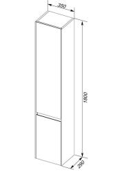 Пенал AQUANET Гласс L 35*180 см