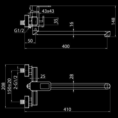 Смеситель для ванны ELGHANSA Mondschein 5302233