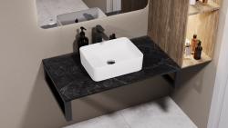 Столешница под раковину VIANT Neo черный мрамор 80*46 см 