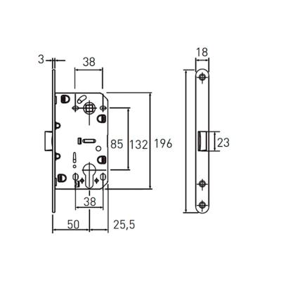 Корпус замка ARCHIE LM 5212 CL Хром