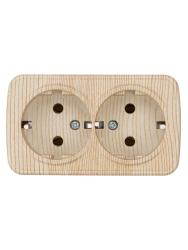 Розетка сетевая НАРОДНАЯ ПРОДУКЦИЯ Дача с заземлением двойная сосна