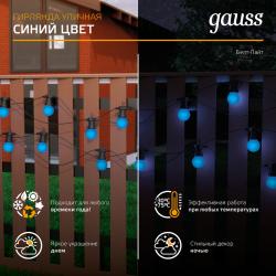 Гирлянда Нить GAUSS 1 режим синий 7,7 м