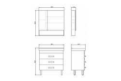 Тумба с раковиной COMFORTY Никосия 80 дуб белый 