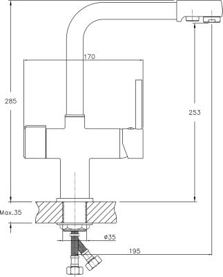 Смеситель для кухни GRANULA Черный 2088