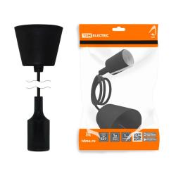 Патрон TDM Е27 пластик с подвесом черный