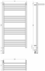 Полотенцесушитель СУНЕРЖА Богема 3.0 правый 1000*500 мм 00-5807-1050