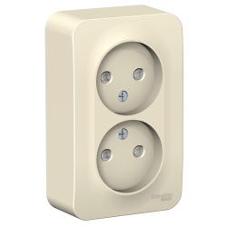 Розетка SYSTEME ELECTRIC Blanca двойная молочный BLNRA000212