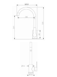 Смеситель для кухни ALFI GPA01-403ni